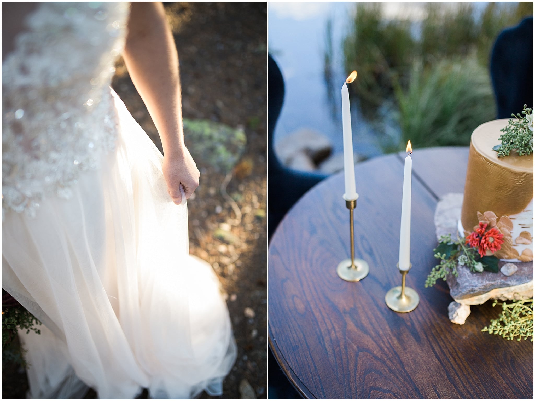 Colorado Mountain Wedding Photographer - romantic candle wedding