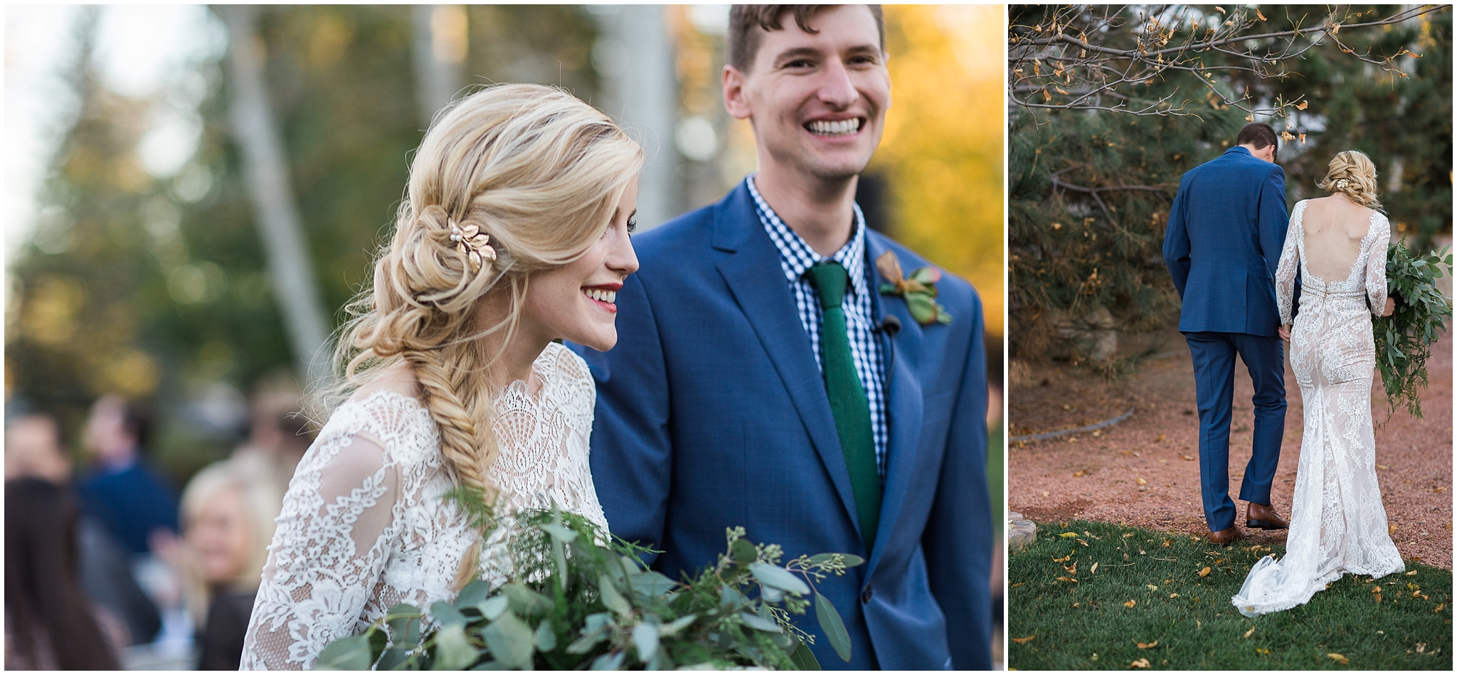 happy bride and groom