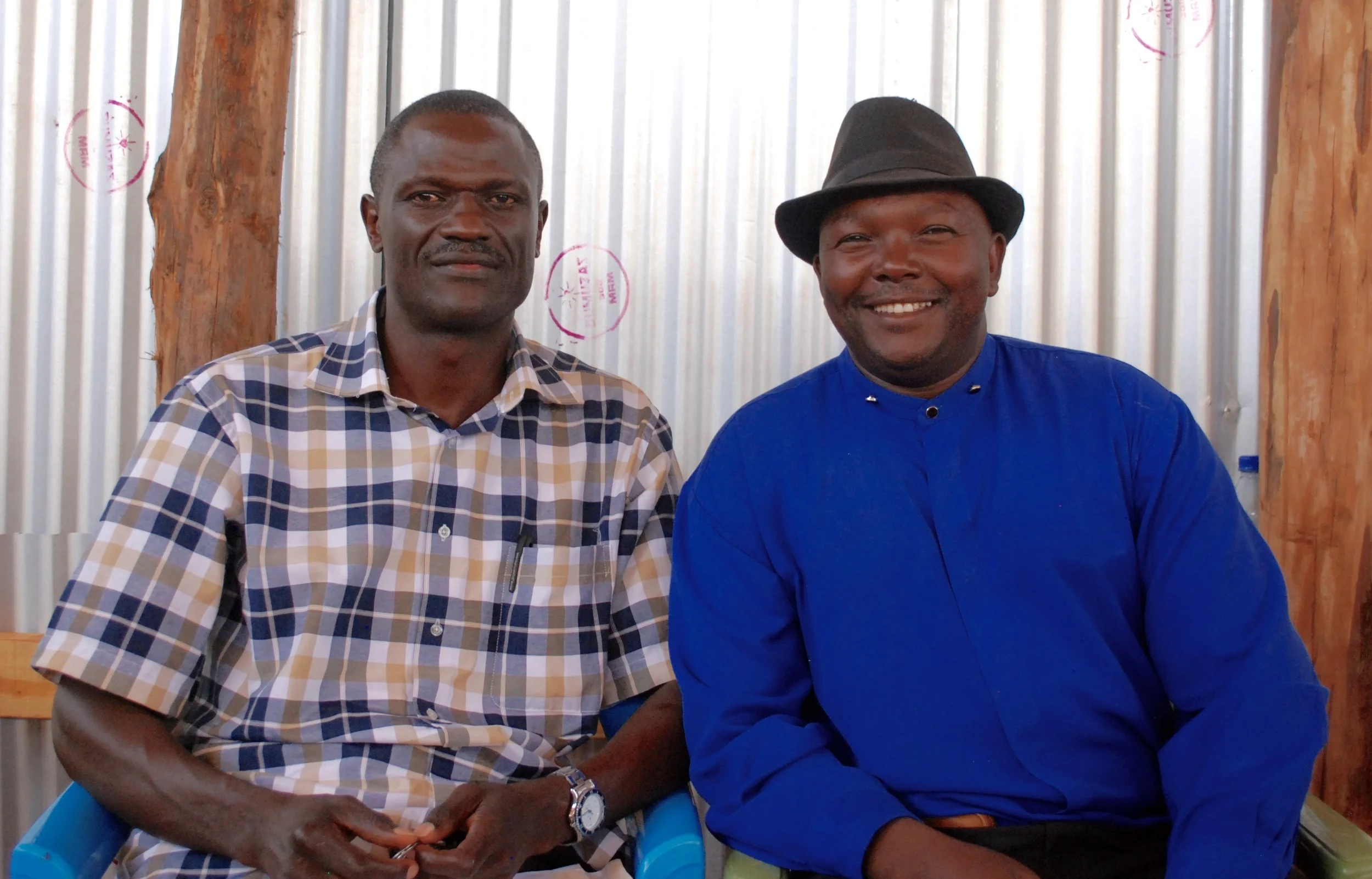 Pastor GG (right) with Bishop Achanga (left) while on mission this year in Bura town.