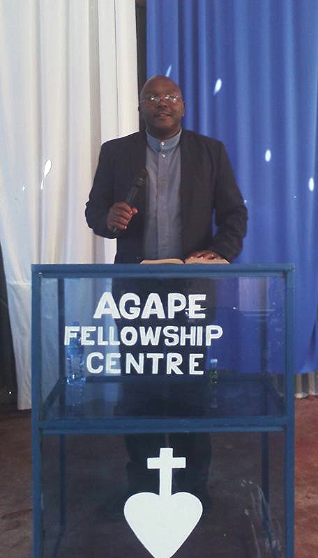 Pastor GG preaching the Word at the Chokaa Agape Fellowship Centre