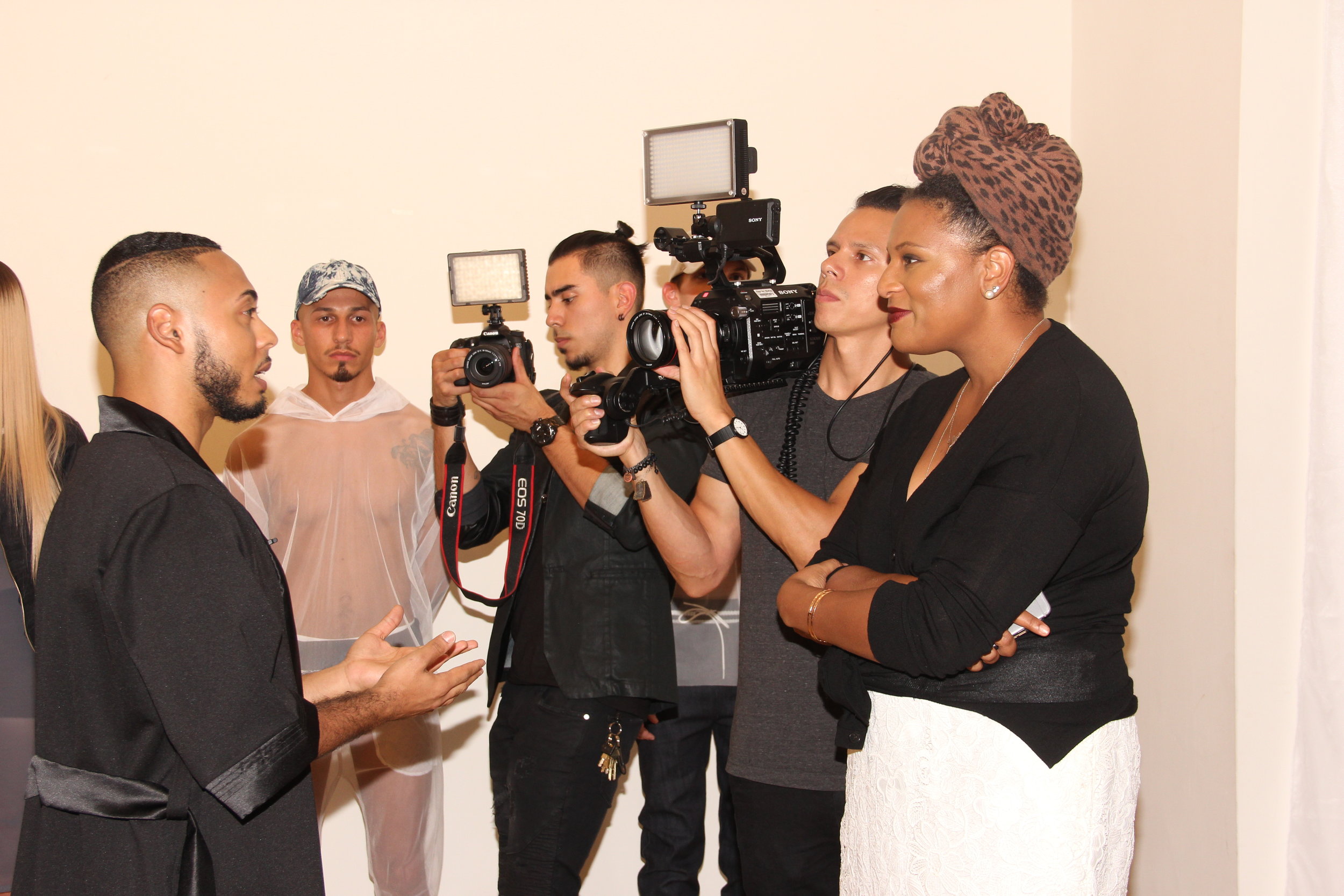 Designer M Diggs with Julee Wilson Essence Magazine's Fashion and Beauty Director 