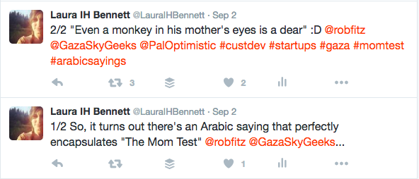 Turns out "The Mom Test" is easy enough to explain in Arabic... 