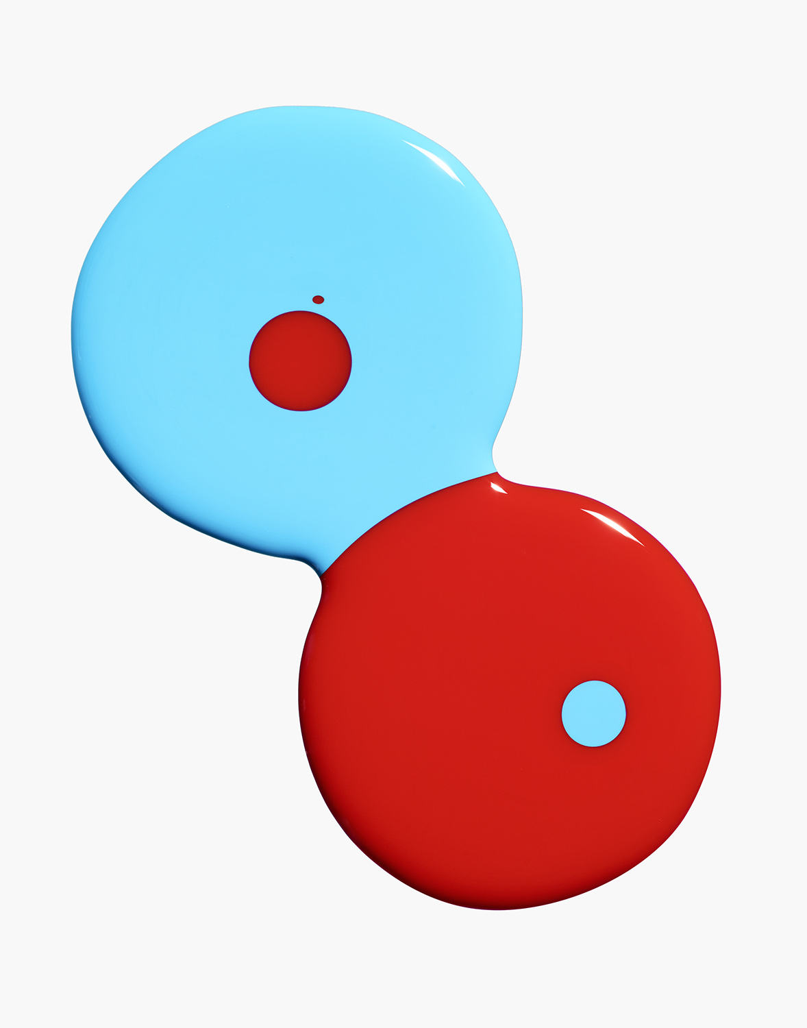 Blue and Red Nail Polish Drips