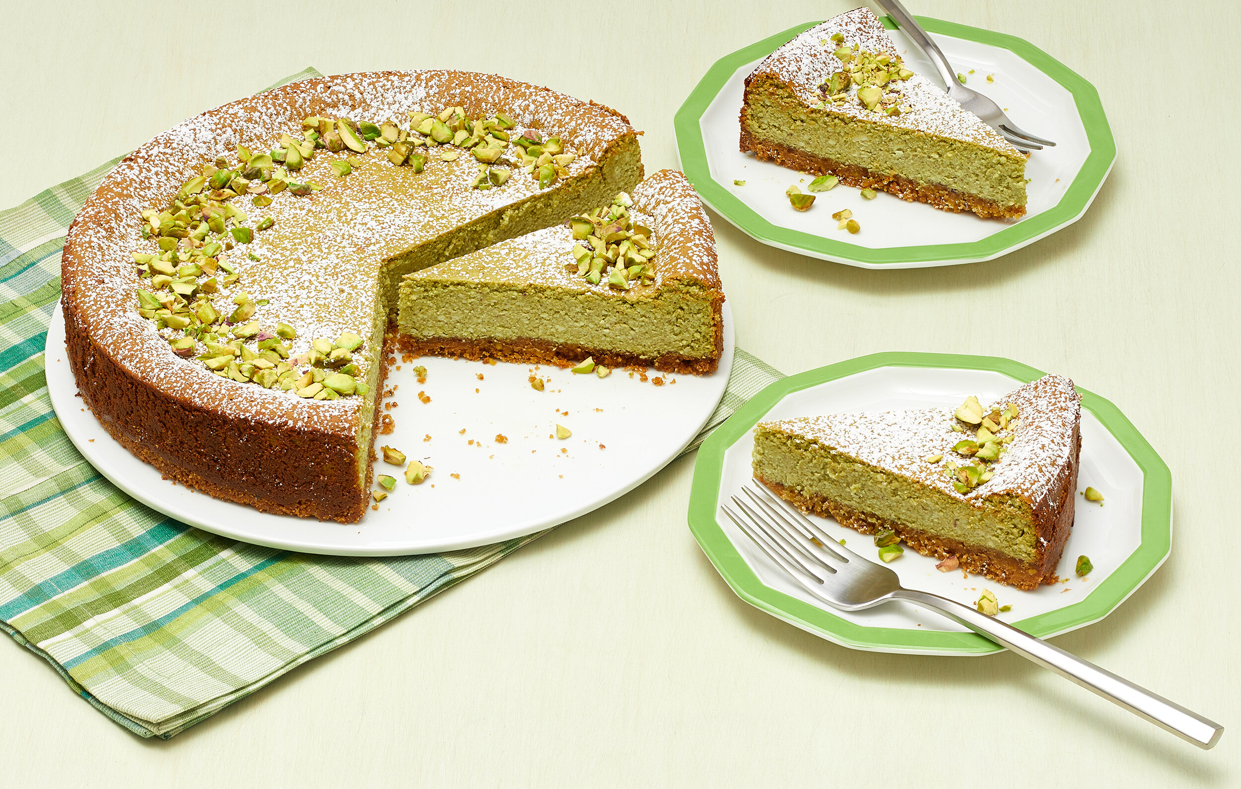 Pistachio Ricotta Cheesecake