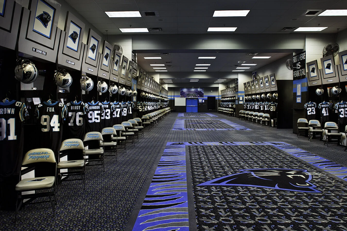 Carolina Panthers locker room