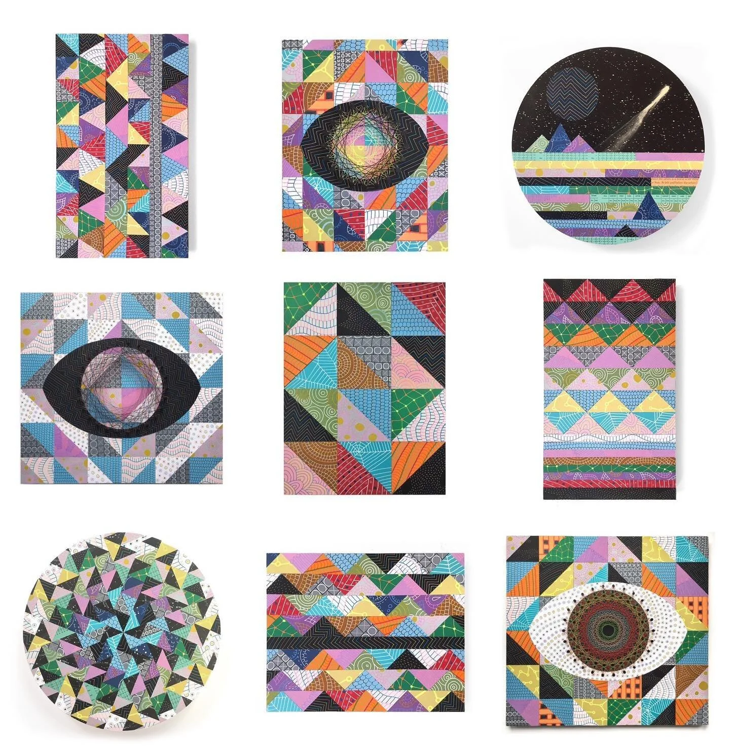 I made these small quilt collages during lockdown in 2020 and sold many via #artistsupportpledge which was very helpful in generating income while also enabling me to collect and support other artists&rsquo; work. 🙏
:::
:::
:::
:::
:::
:::
#artserie