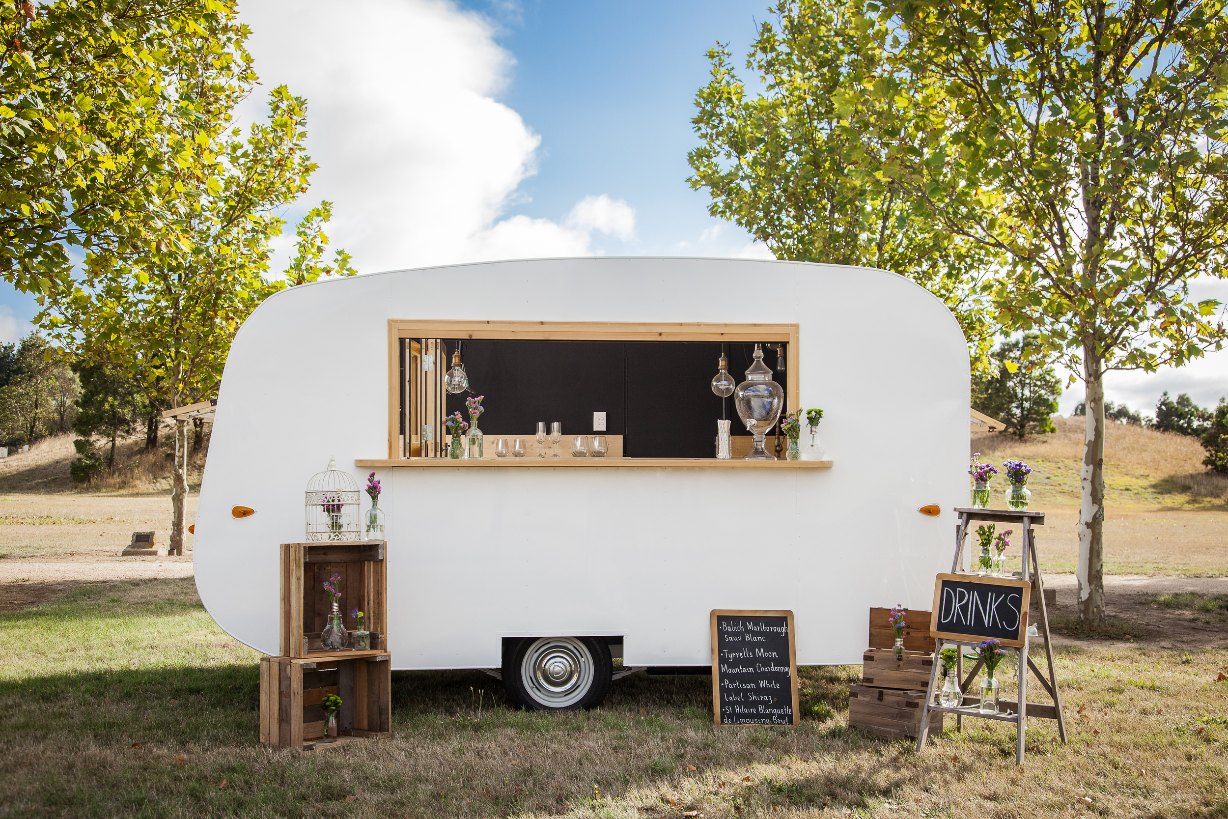 Vintage style caravan bar