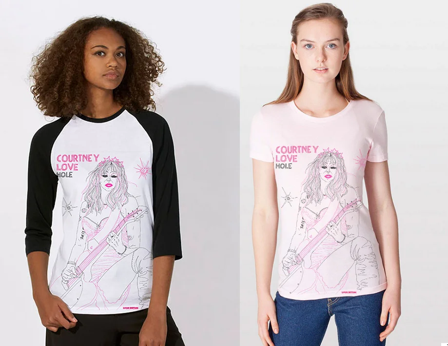 Some of the Courtney Love tshirt options!