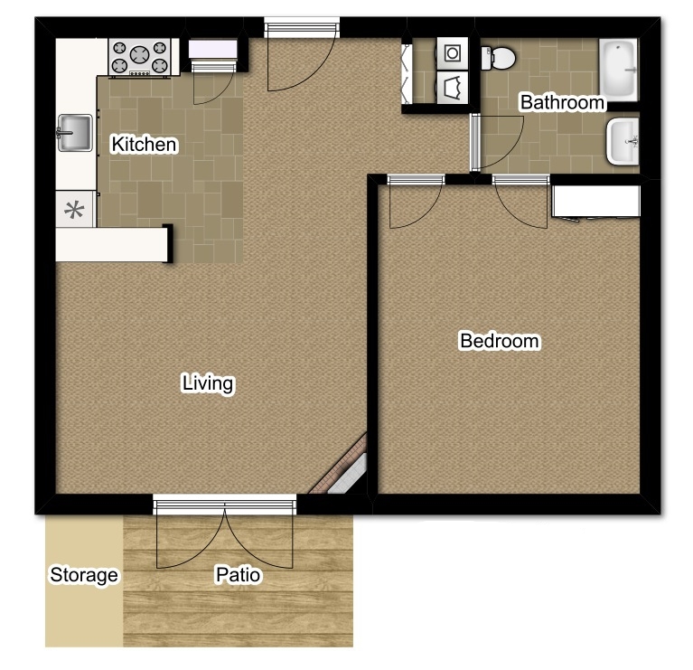 One Bedroom 784 Sqft