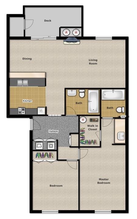 Two Bedroom 1,000 Sqft