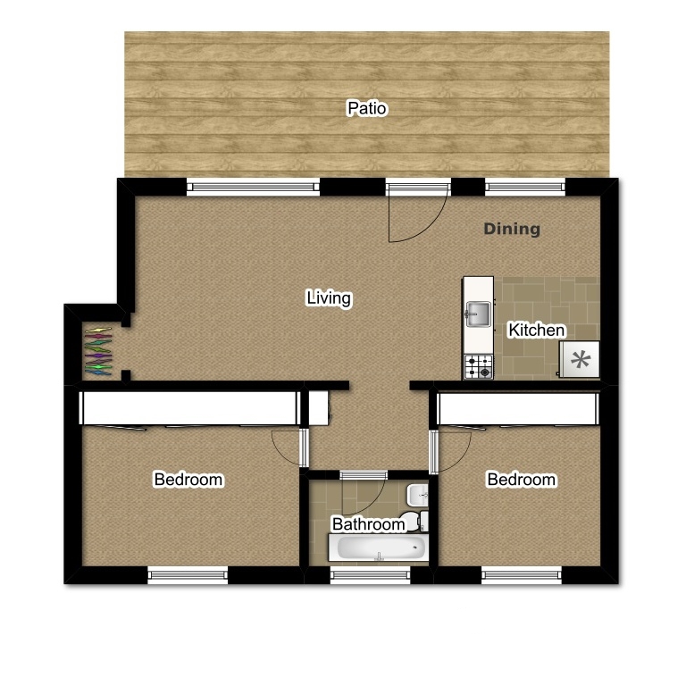  Two Bedroom 730 Sqft 