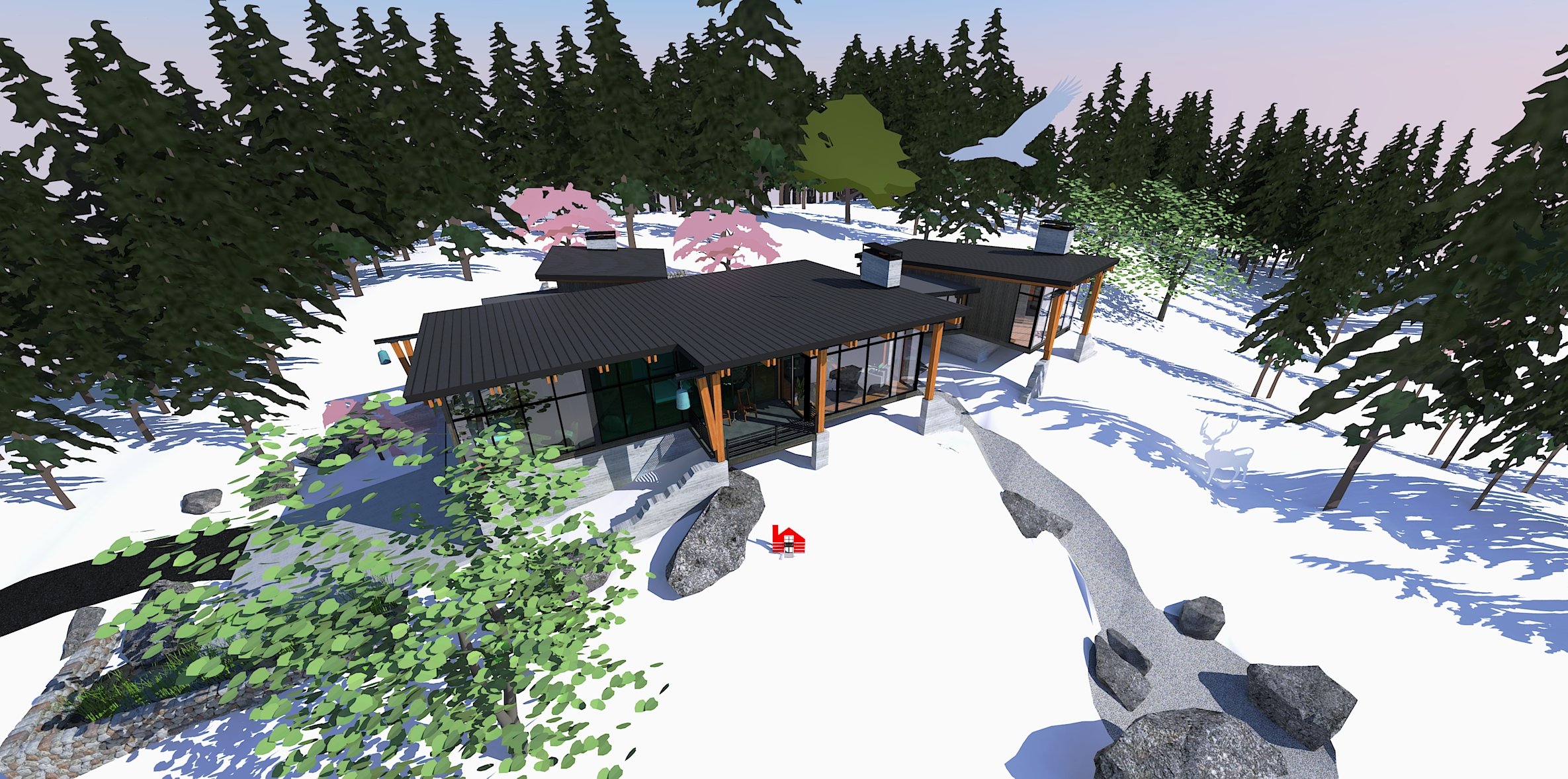 PNW Modern Lodge (drone 02 high snow).jpg