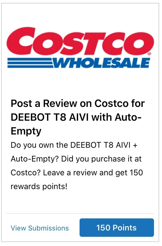 Here’s another example from Ecovacs:The company is driving sales and boosting ratings by getting Advocates to leave reviews on Costco.com