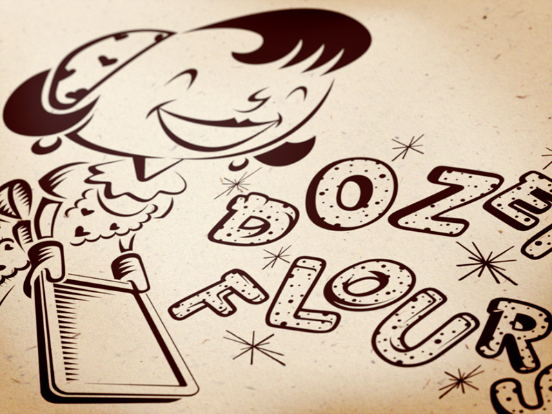 Dozen Flours main logo, 1-color