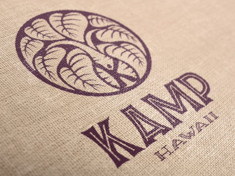 One color print on burlap.