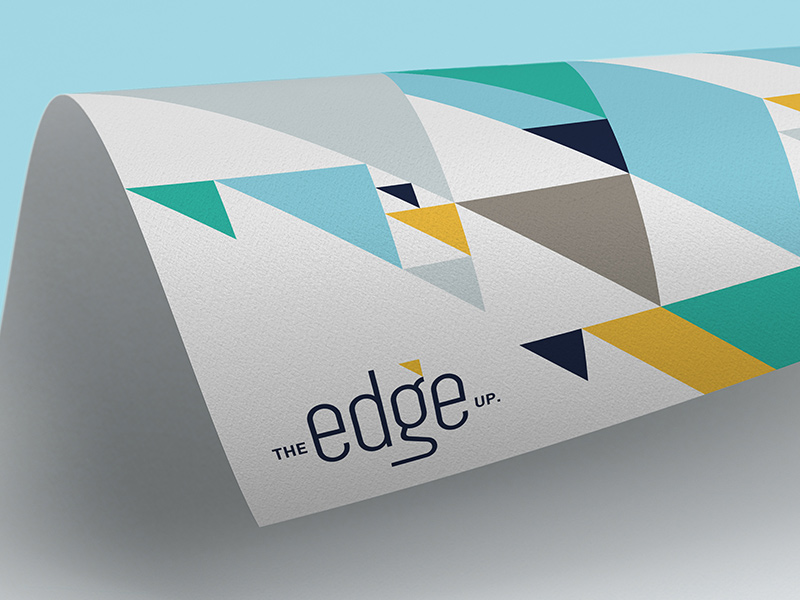 Graphic elements and tagline.