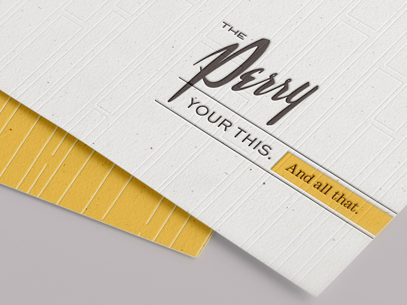 Logo with tagline lockup and patterns.