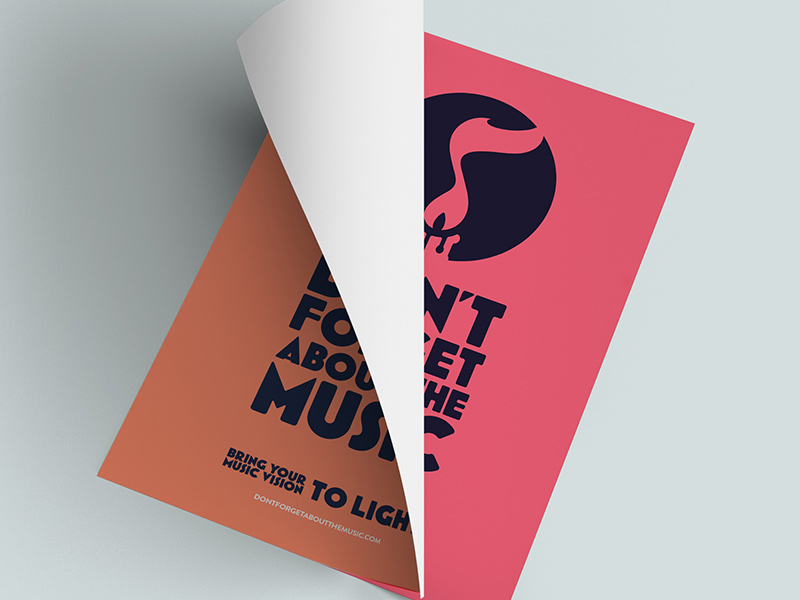 Posters, clean, logo as the hero - in various colors.