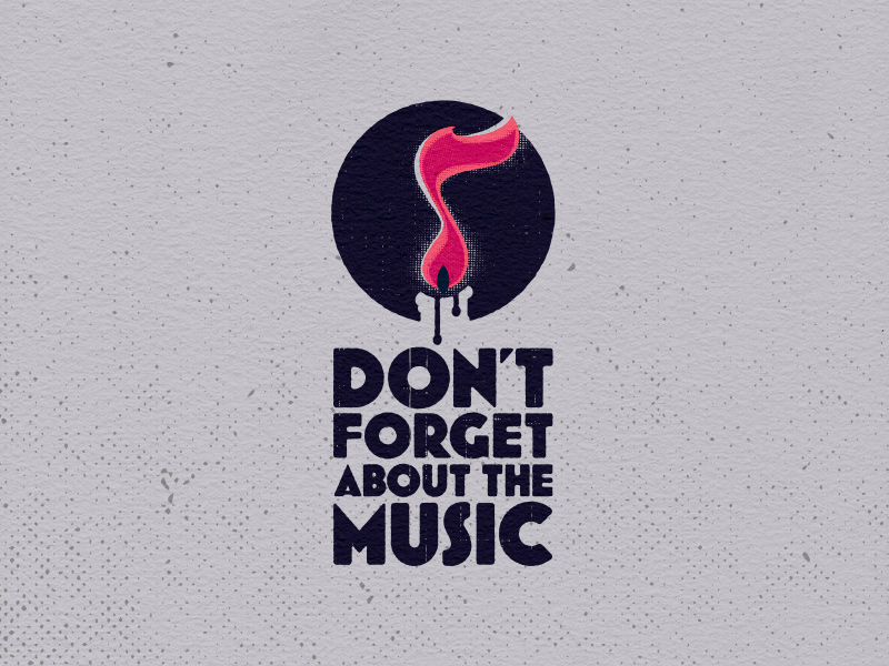 Don't Forget About the Music main logo, distressed variant