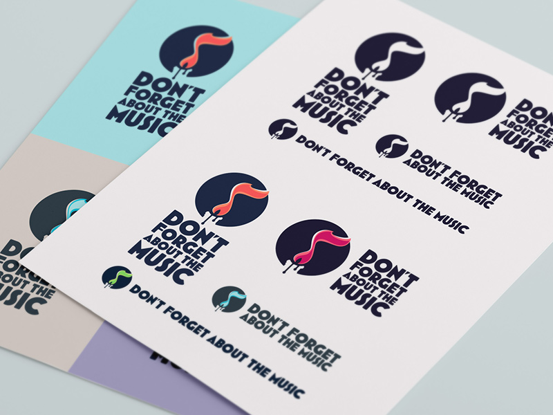 Flexibility of the Don't Forget About Music logo & color system