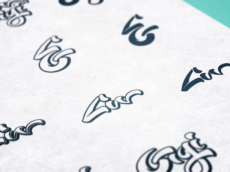 Logo black & white variations detail.