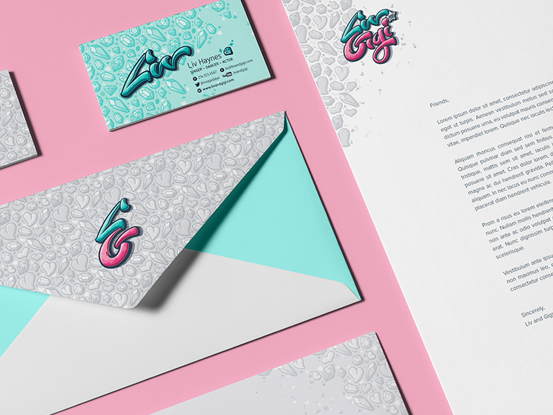 Stationery suite with Liv-specific business card.