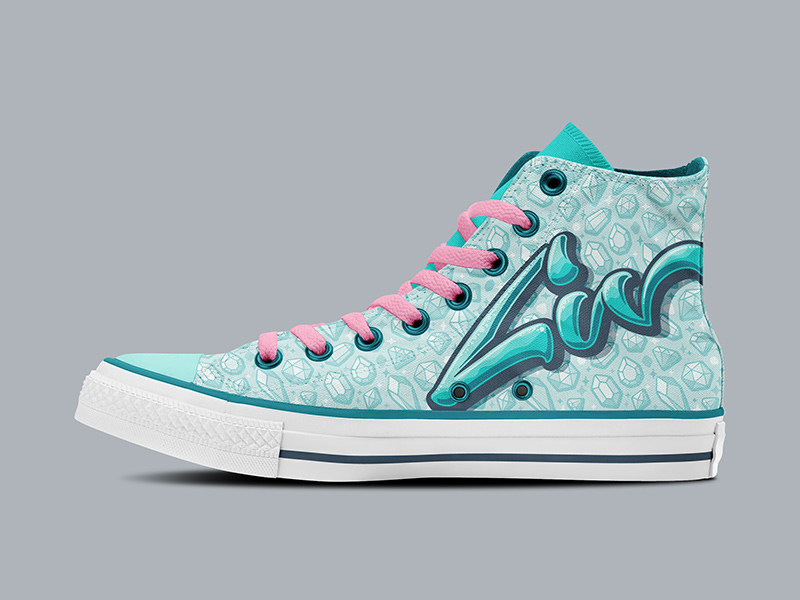 Liv-specific hi-top Chucks, side view.