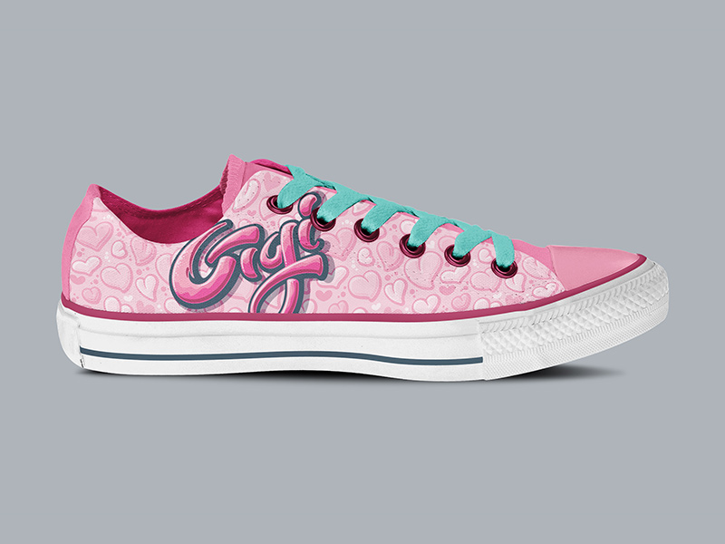 Gigi-specific low-top Chucks, side view.