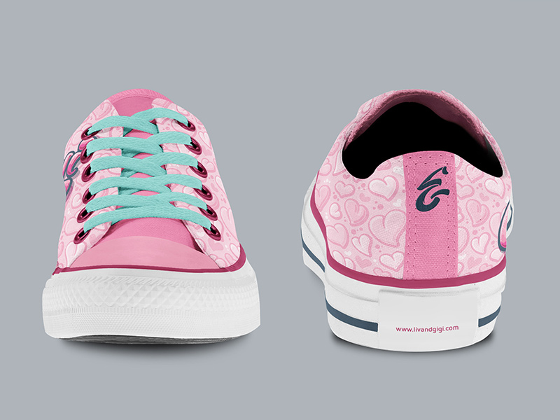 Gigi-specific low-top Chucks, front and back views.