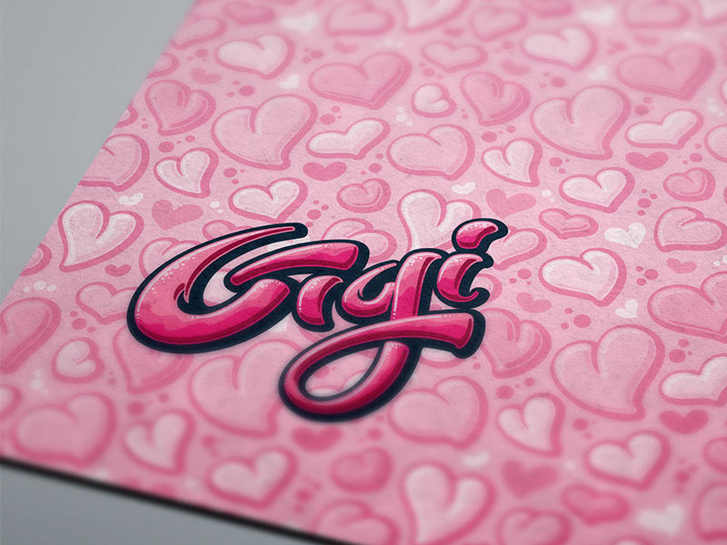 Gigi-specific logo and seamless pattern
