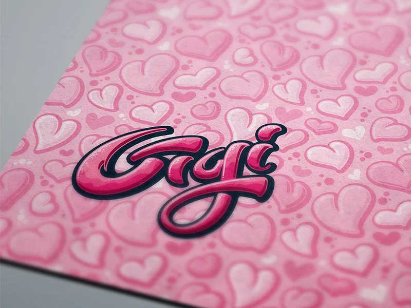 Gigi-specific logo and seamless pattern