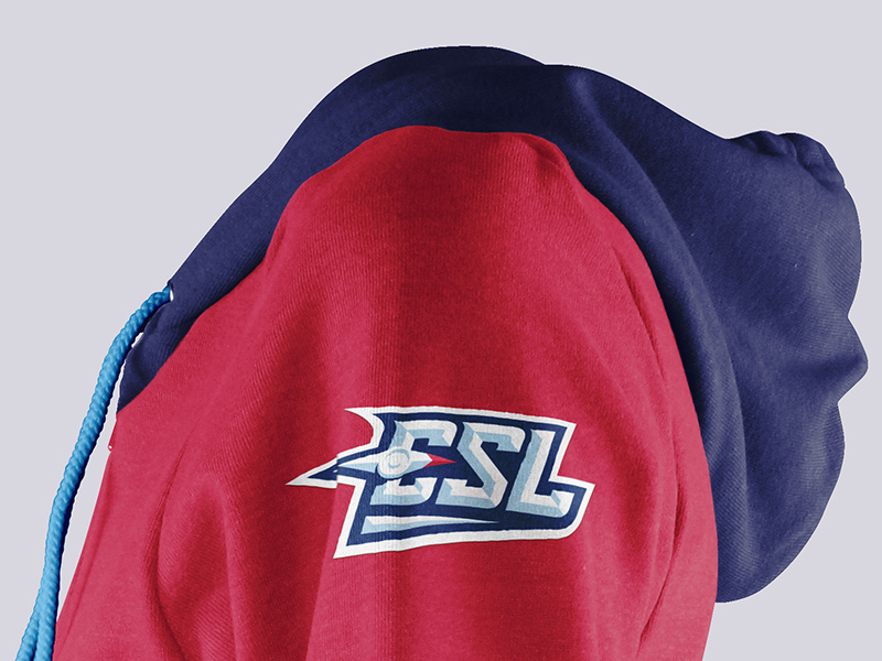 Hoodie variant with silk-screened sleeve monogram