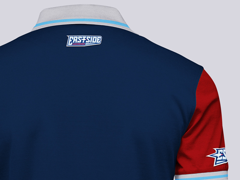 Coach's polo shirt detail, back