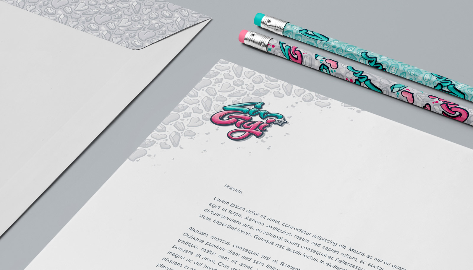 Stationery suite detail.
