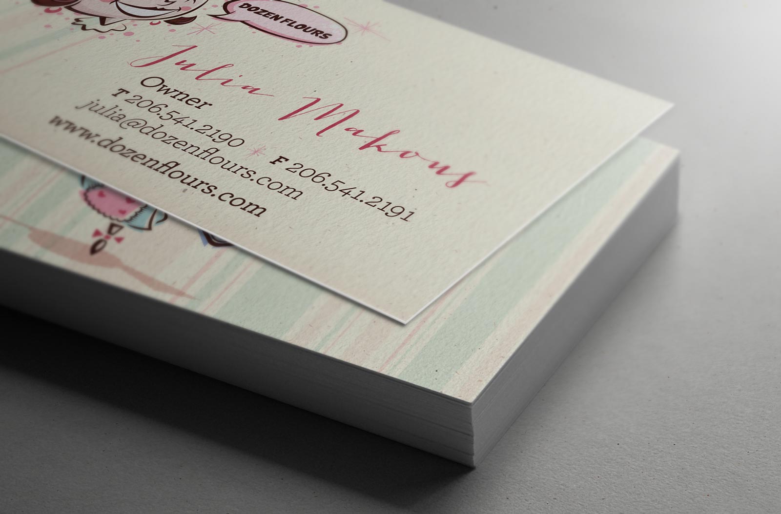 Dozen Flours business cards.
