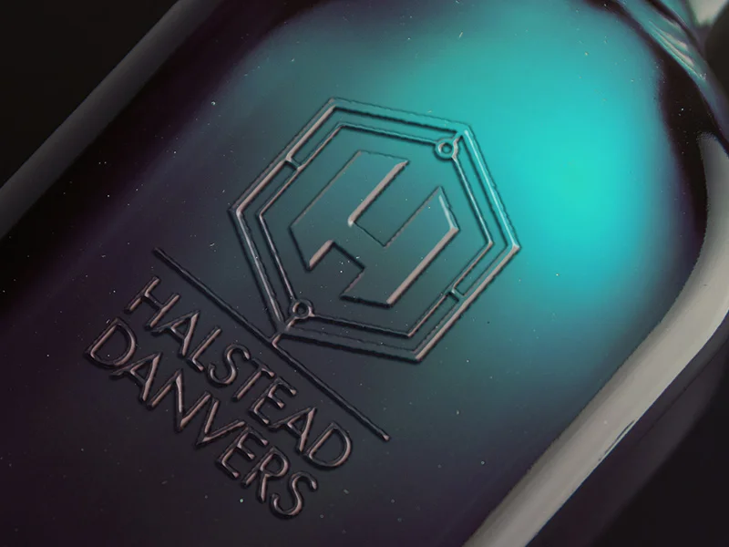 Embossed logo on glass