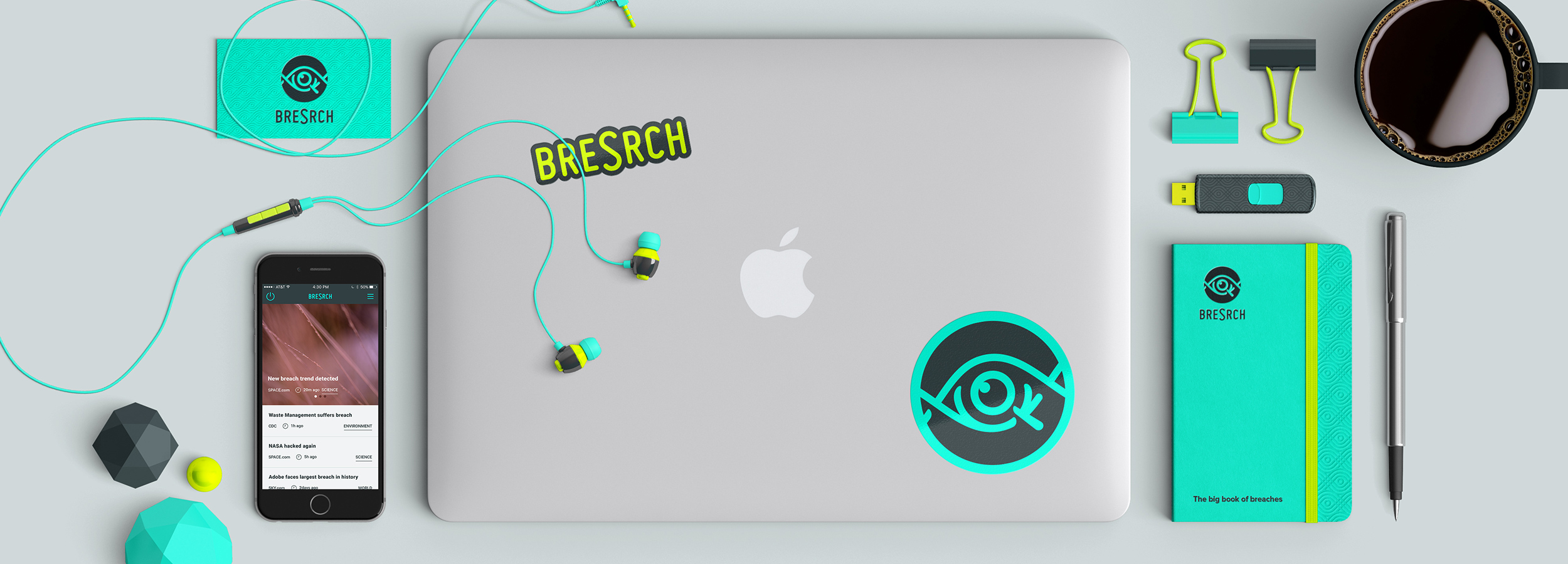 breSrch – Digital security breaches database app branding