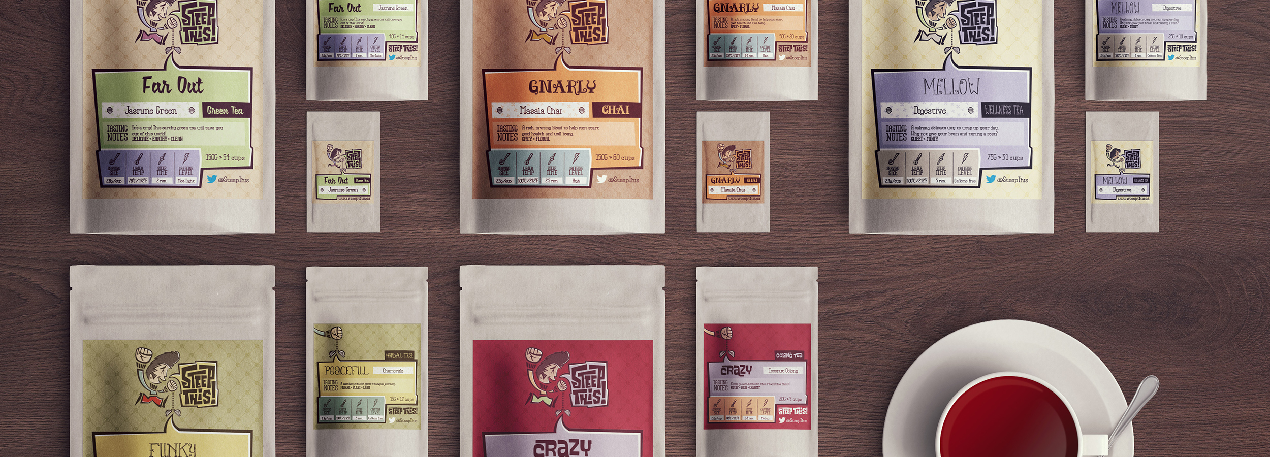 Steep This! – Loose leaf tea company branding and packaging