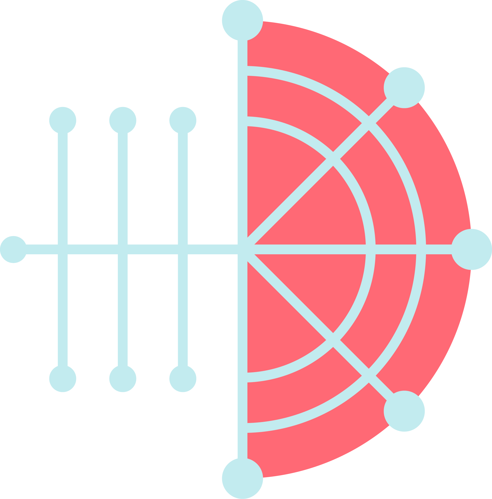 Data visualization representing connection