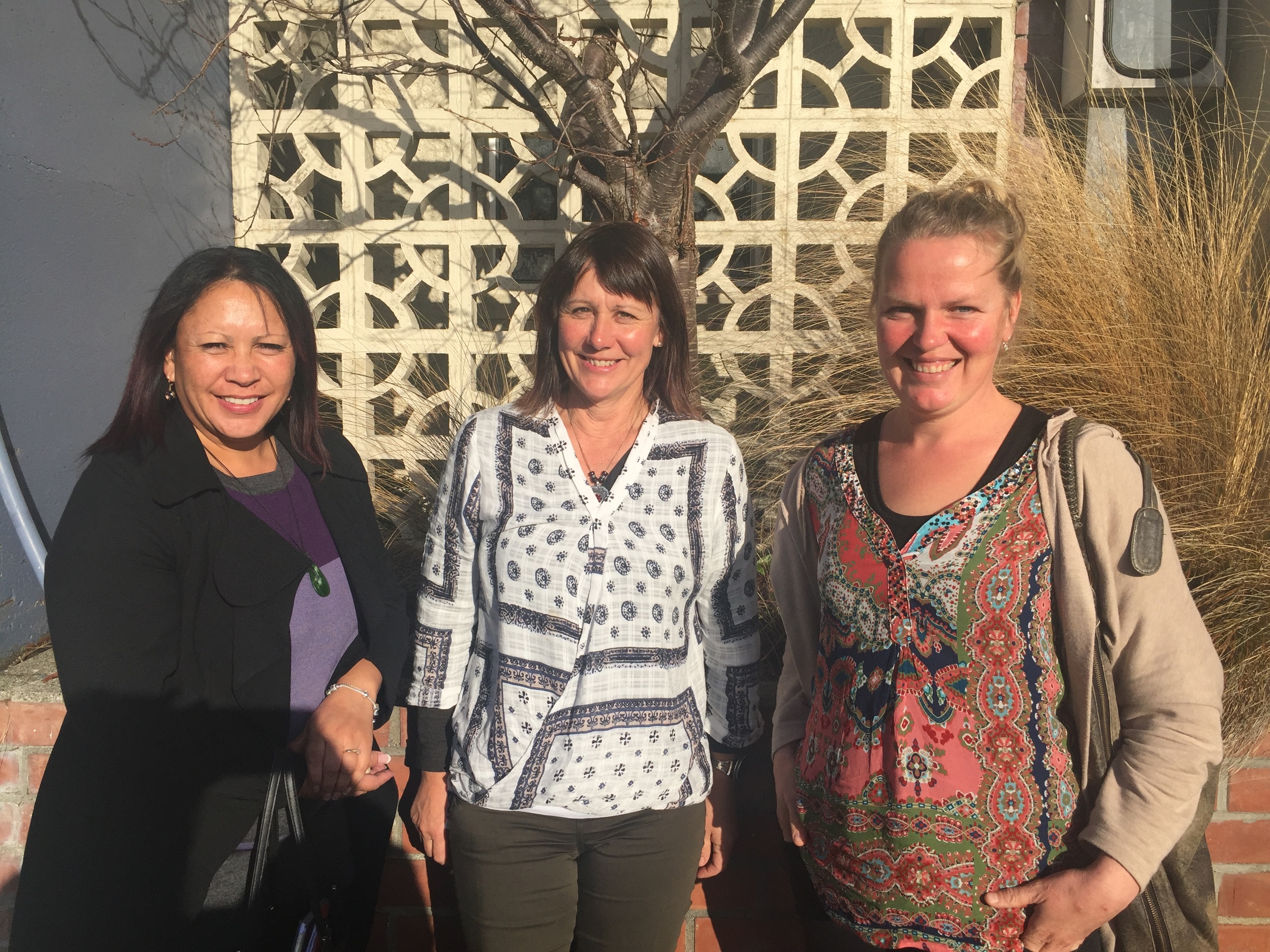 Vania Pirini with Roseanne Allen (middle) and Sharon Hampton from the Tuatapere team
