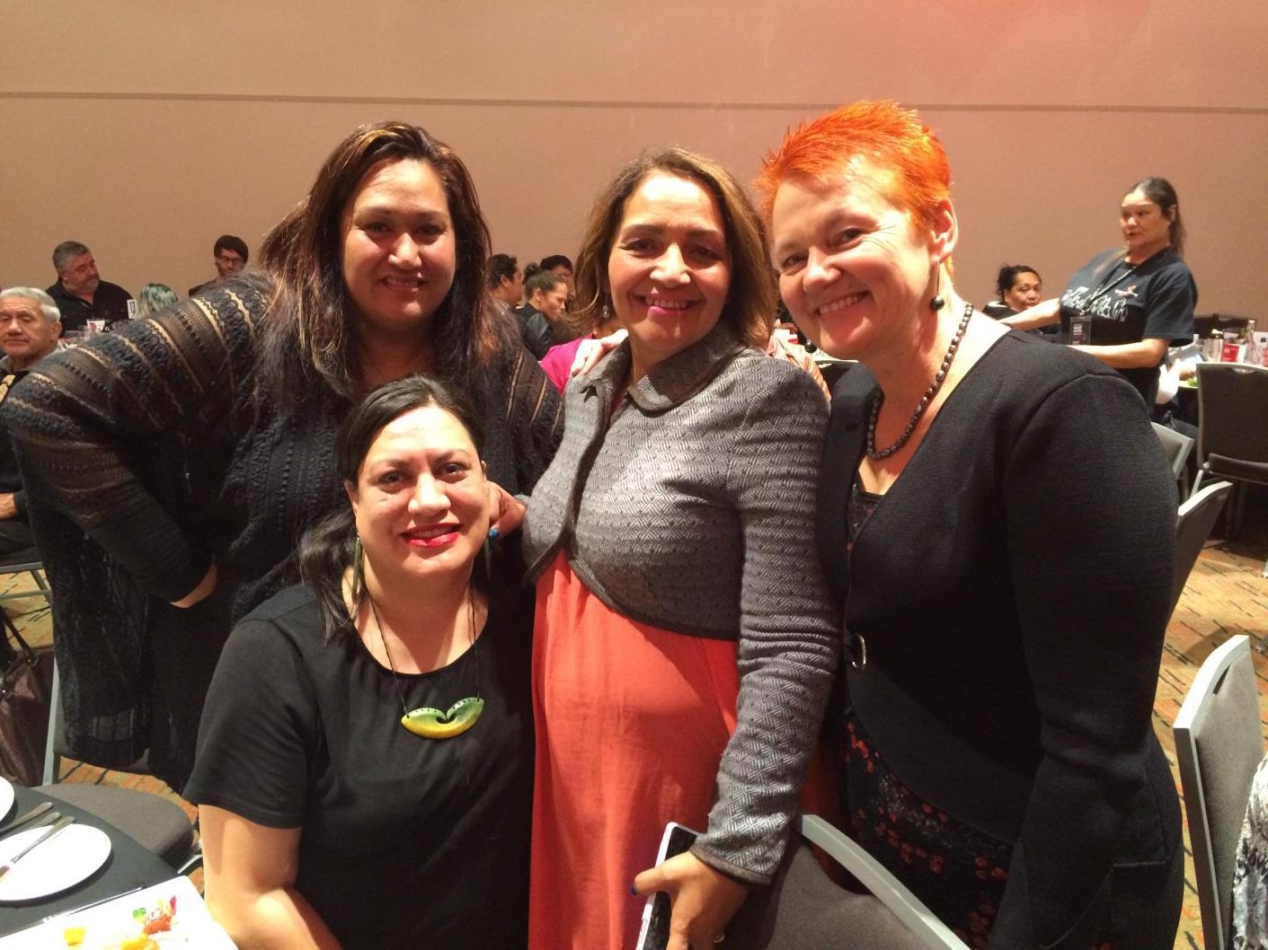 Attending Te Pou Matakana conference this week: Helen Leahy, Marama Fox, (MP for the Māori Party), Cazna Luke and Maania Farrar.