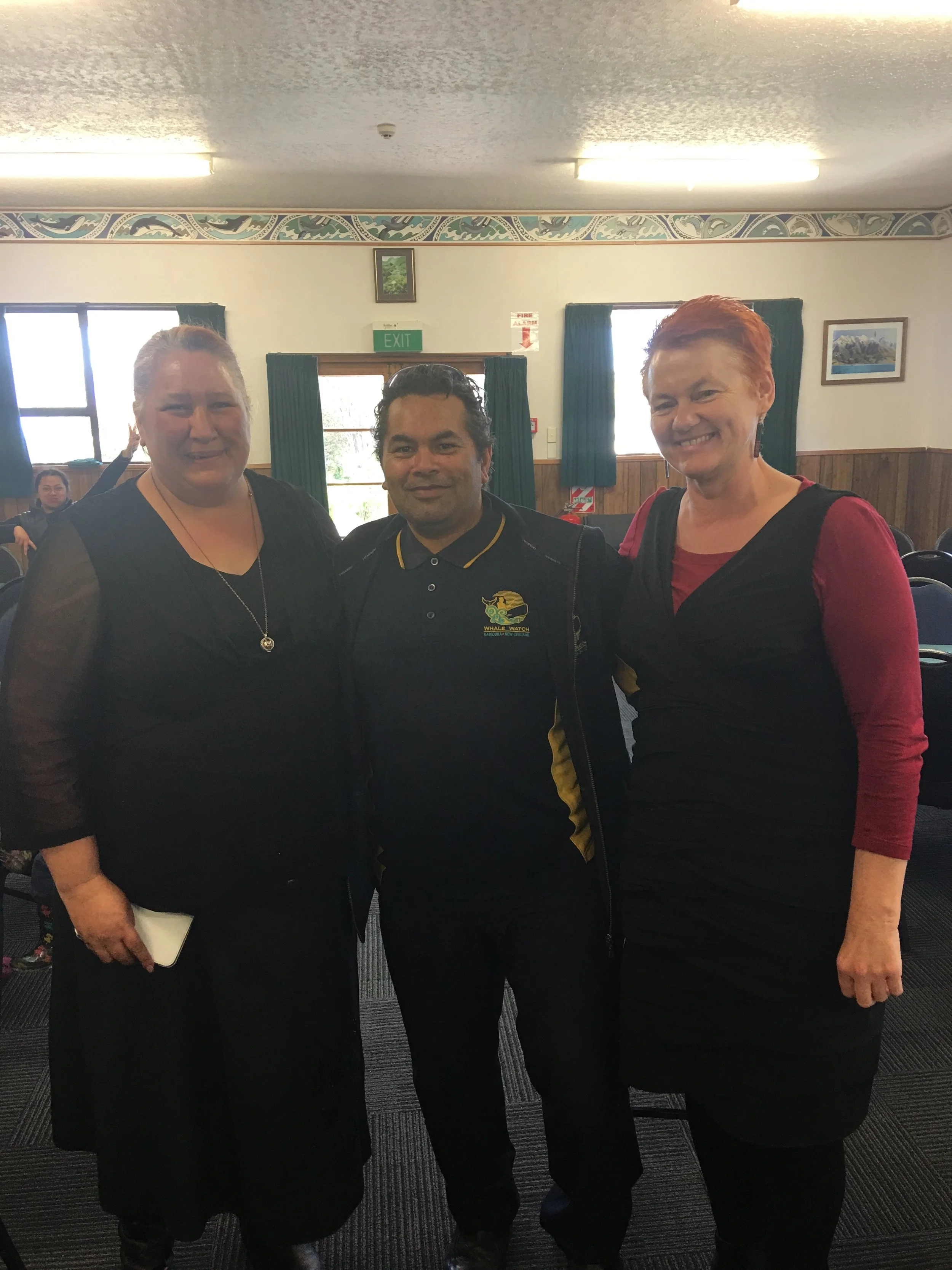 Te Tai o Marokura champion, Riria Allen, Whalewatch wonder Chevy Allen and Helen Leahy.