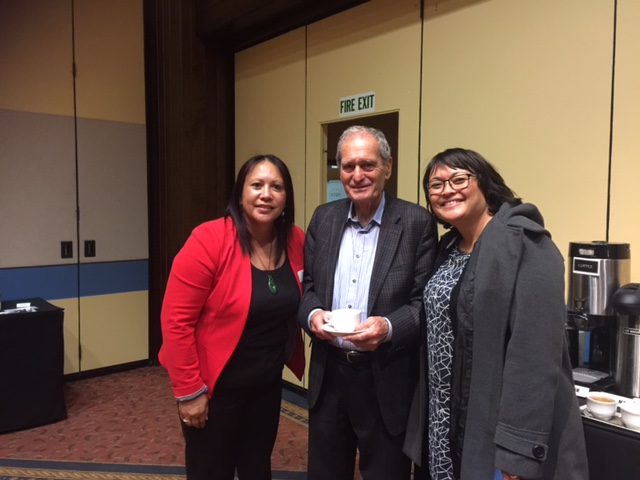Vania Pirini (Contract Advisor); Professor Sir Mason Durie and Trei Williams Aurora High Schools Resource Teacher of Learning and Behaviour at Ascot Hotel in Invercargill this week