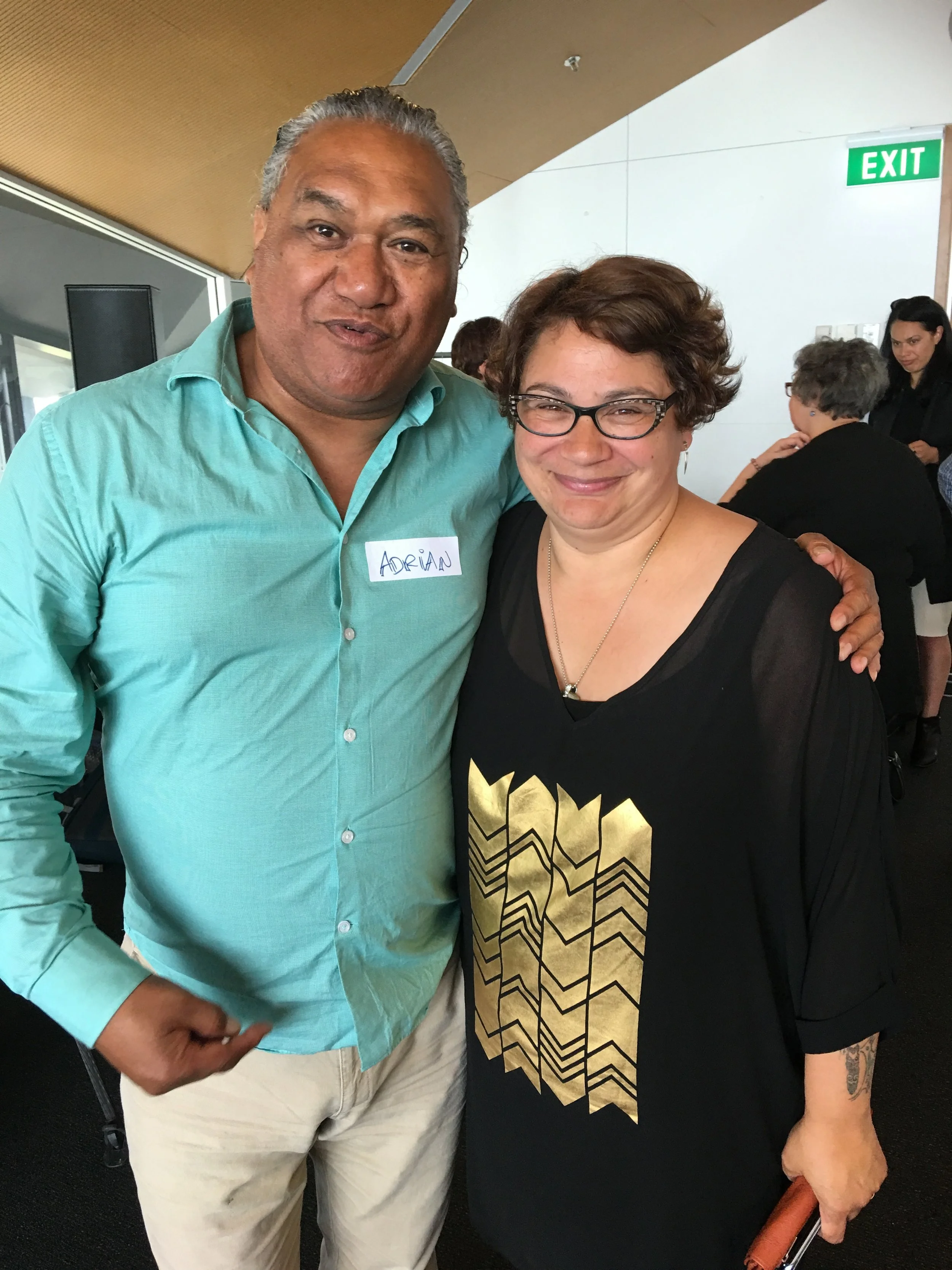 Adrian Te Patu, from the Public Health Association with Metiria Turei, Tu Rangatira mo te Ora