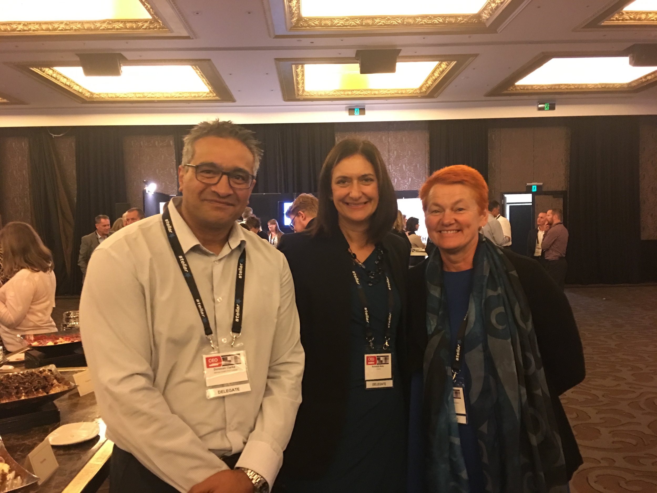 With Donovan Clark (Board Director for GPL); Amanda Malu (Chief Executive of Plunket / Ngāi Tahu) .