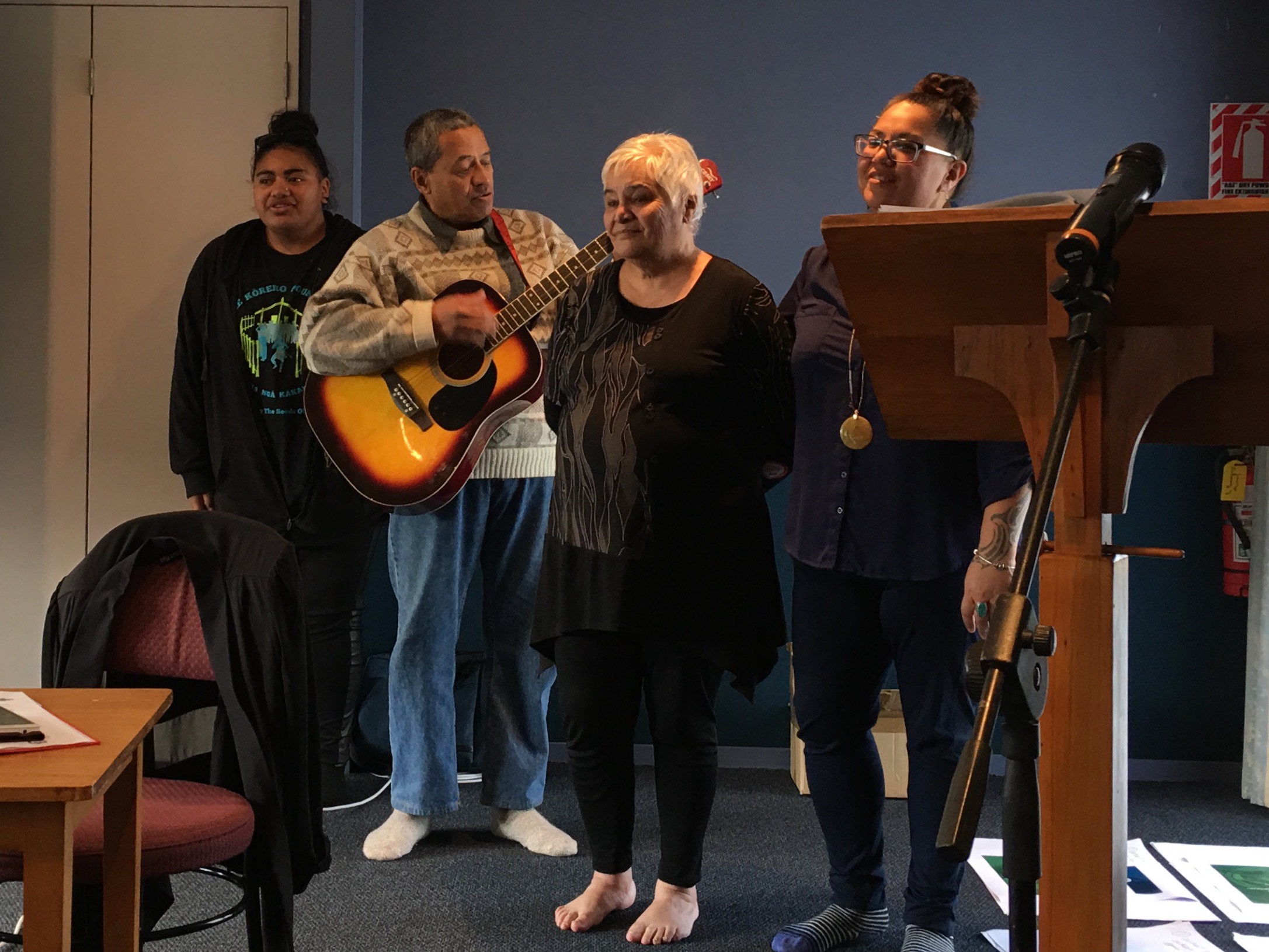 Cheyanne, Daniel, Whaea Tariana and our inspirational MC, Marg Henry