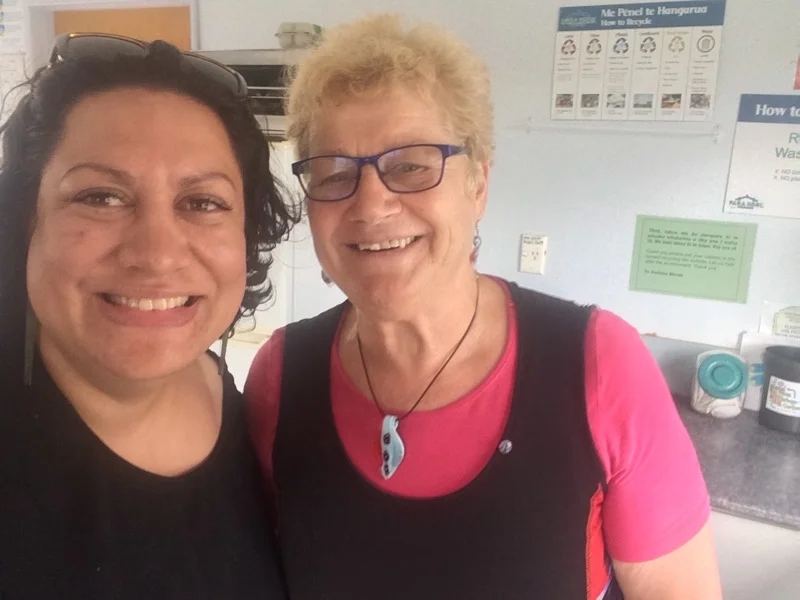 Maania Farrar (Commissioning Manager) with Ann Martin from Te Awhina Marae in Motueka