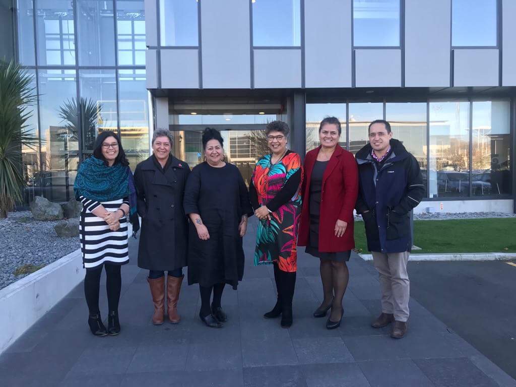 Whanau Ora review panel were hosted by Te Putahitanga o Te Waipounamu team on Friday at their offices in Christchurch. Left to right Kim Ngarimu, Brenda Steele, Donna Matahaere –Atariki, Caren Rangi, Tania Hodges, Te Rau Kupenga.