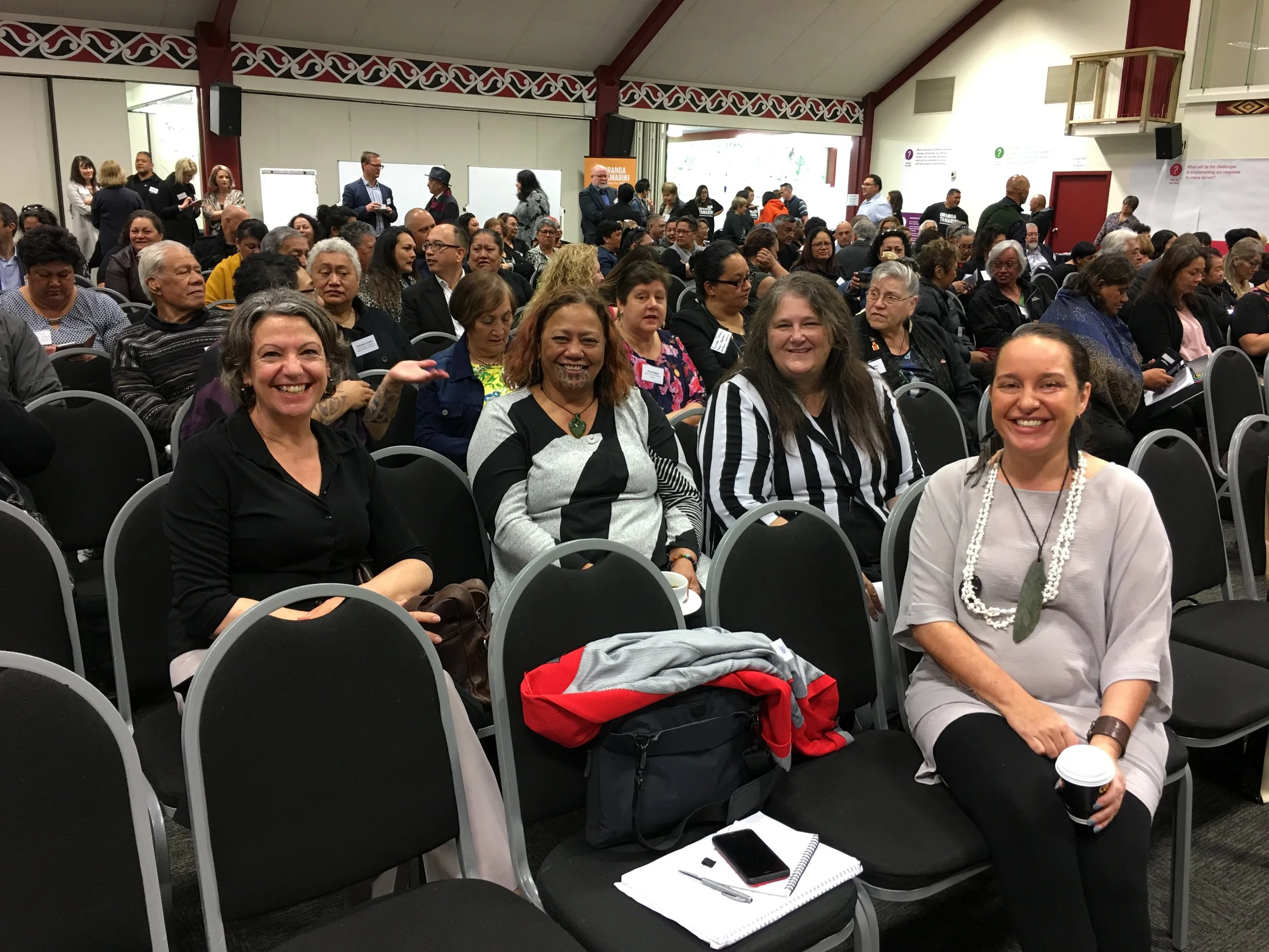 The Otautahi contigent attending he Hui: Moira Underdown, Mamaeroa Ngata-Stevens, Michelle Turrall, Amber Clarke.
