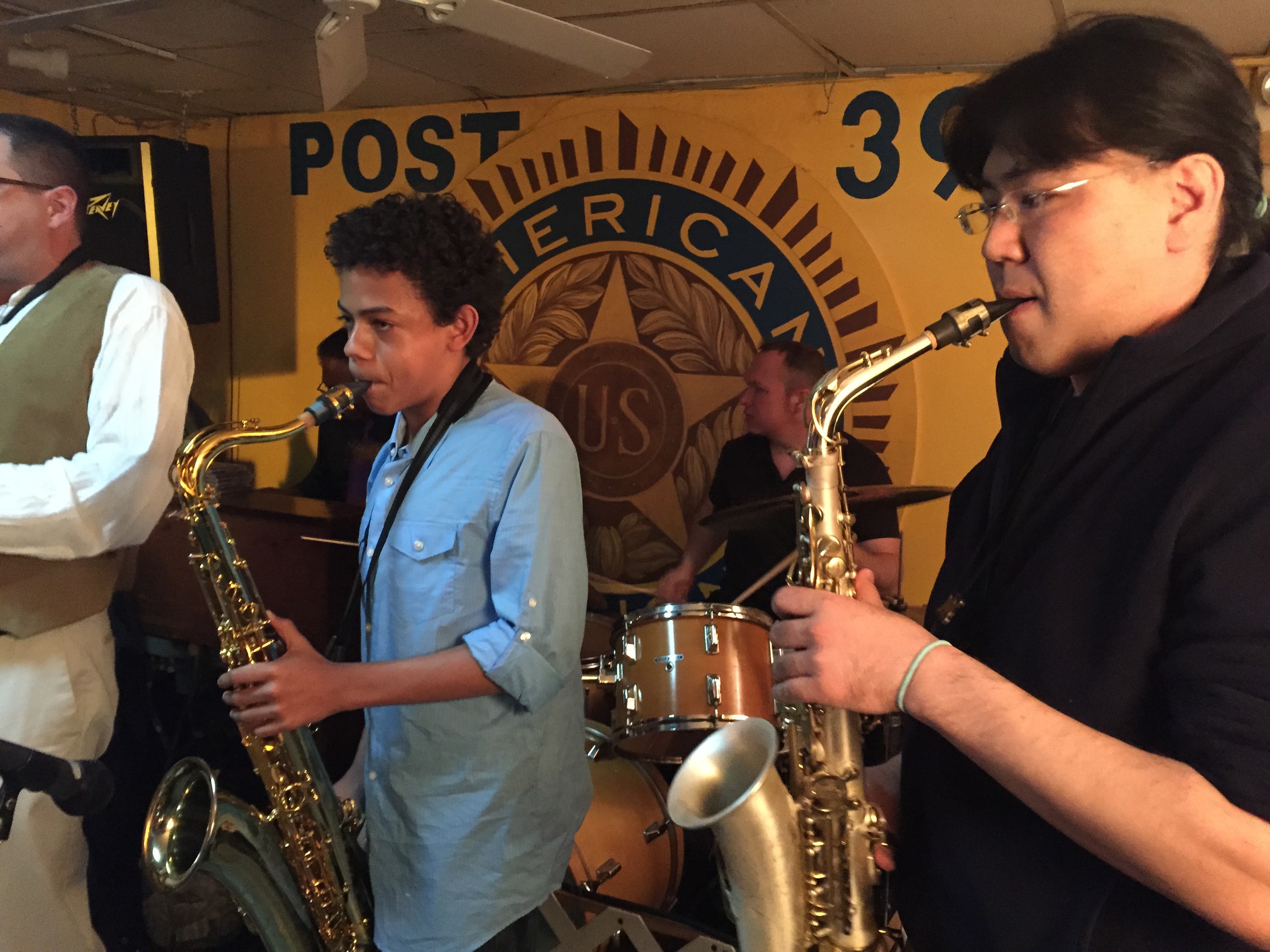 Emilio Modeste in Harlem playing with  Seleno Clarke's Harlem Groove Band